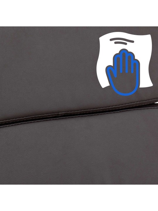 Cadeira de escritório de couro sintético Cleveland, castanho