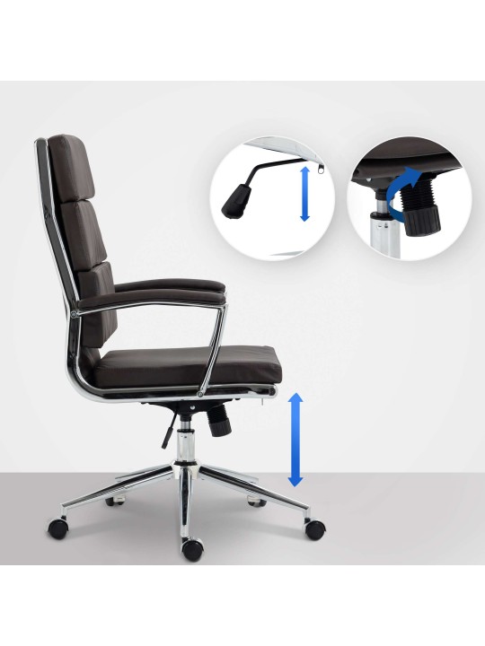 Cadeira de escritório de couro sintético Cleveland, castanho