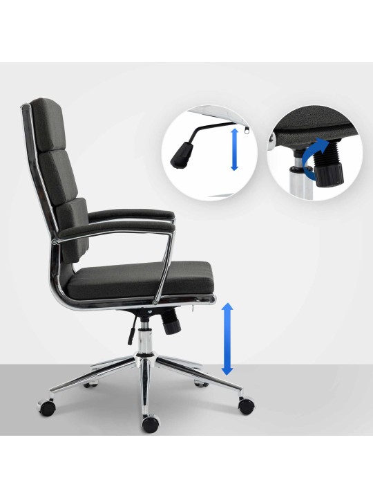 Cadeira de escritório em tecido Cleveland, cinza escuro Cadeira de escritório em tecido Cleveland, cinza escuro