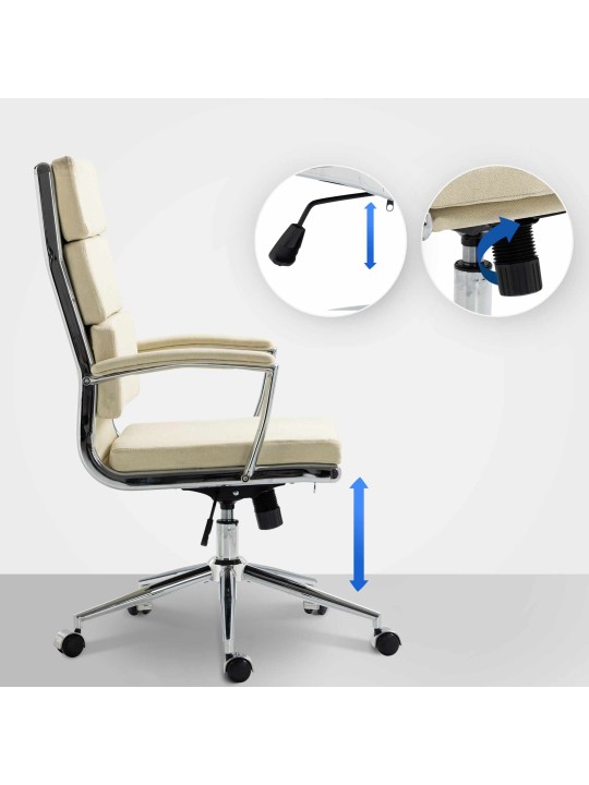 Cadeira de escritório em tecido Cleveland, creme