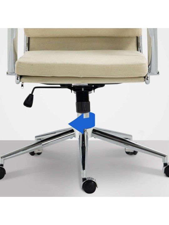 Cadeira de escritório em tecido Cleveland, creme