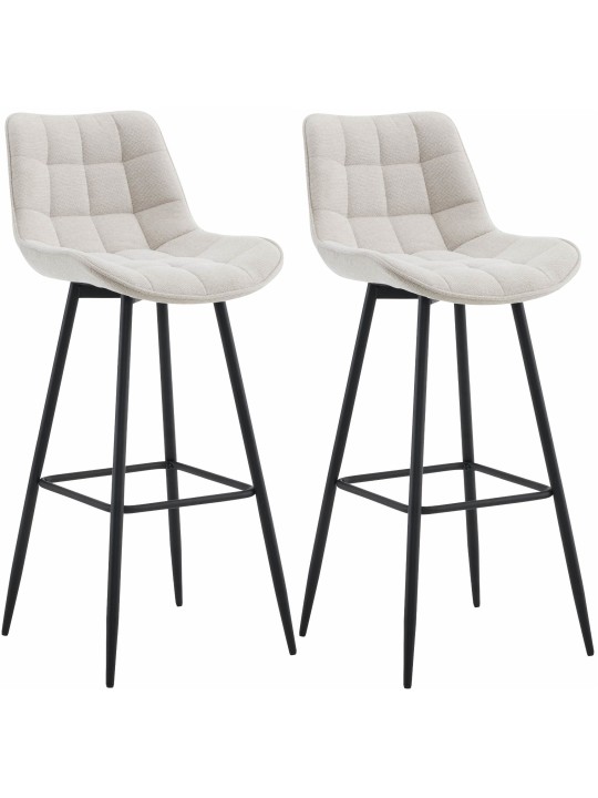 Conjunto de 2 bancos altos em tecido Dartford, creme