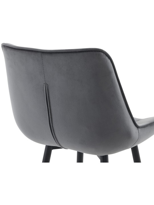 Conjunto de 2 bancos altos em veludo Dartford, cinza escuro