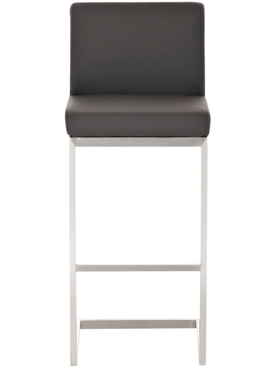 Conjunto de 2 bancos altos Paros em pele sintética, castanho