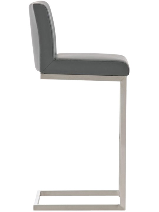 Conjunto de 2 bancos altos Paros em pele sintética, cinza