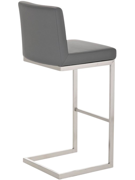 Conjunto de 2 bancos altos Paros em pele sintética, cinza