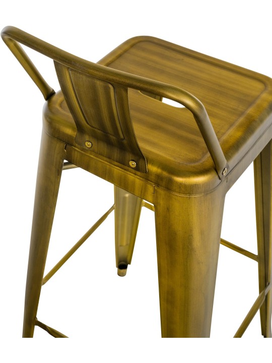 Conjunto de 2 bancos altos Mason, dourado