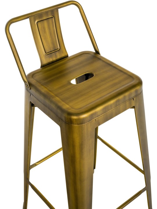 Conjunto de 4 bancos de bar Mason, dourado