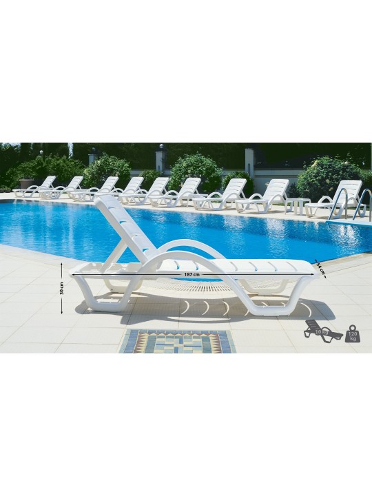 Conjunto de 10 espreguiçadeiras Havana, branco