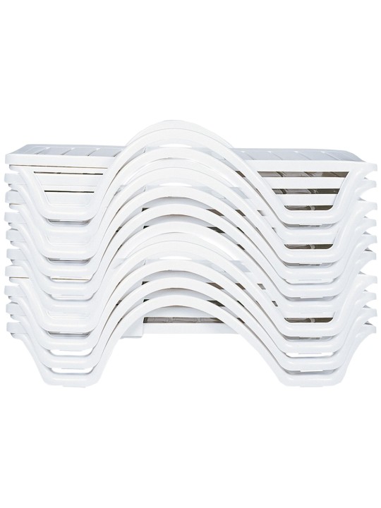 Conjunto de 10 espreguiçadeiras Havana, branco