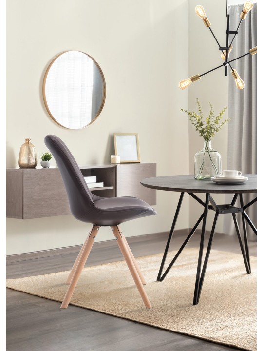 Cadeira redonda para visitantes Laval Natura, castanho