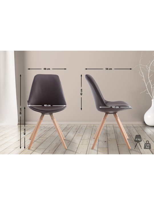 Cadeira redonda para visitantes Laval Natura, castanho