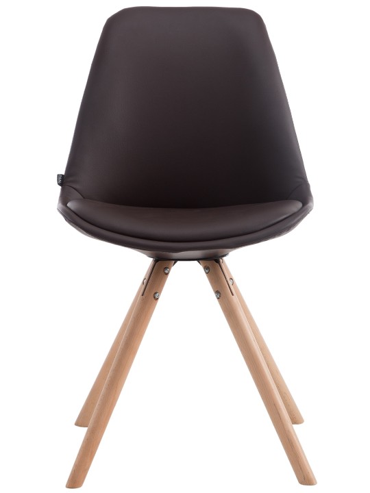 Cadeira redonda para visitantes Laval Natura, castanho