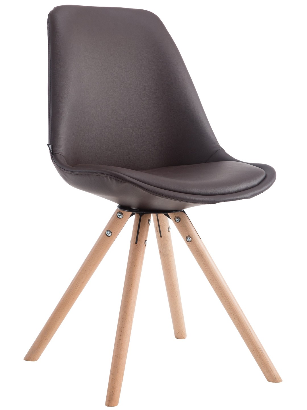 Cadeira redonda para visitantes Laval Natura, castanho