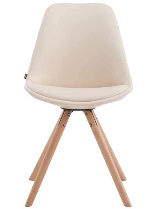 Cadeira redonda para visitantes Laval Natura, creme