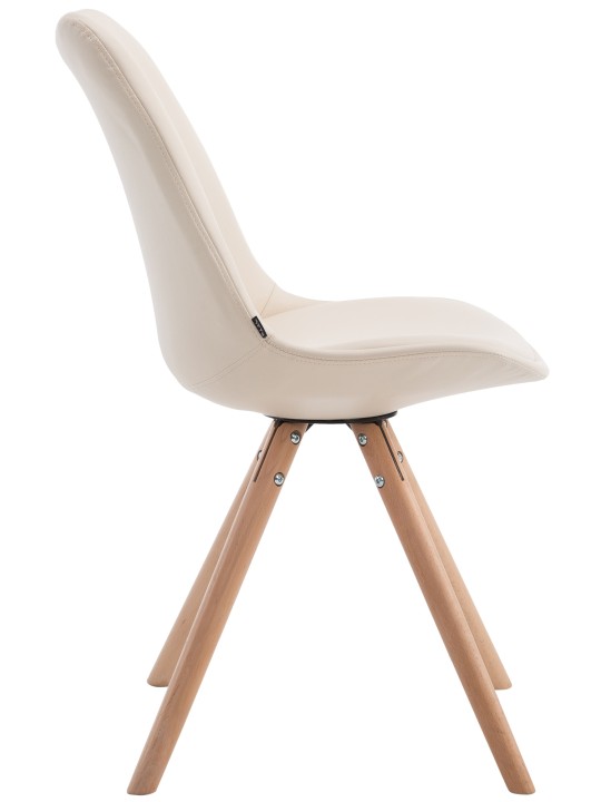 Cadeira redonda para visitantes Laval Natura, creme