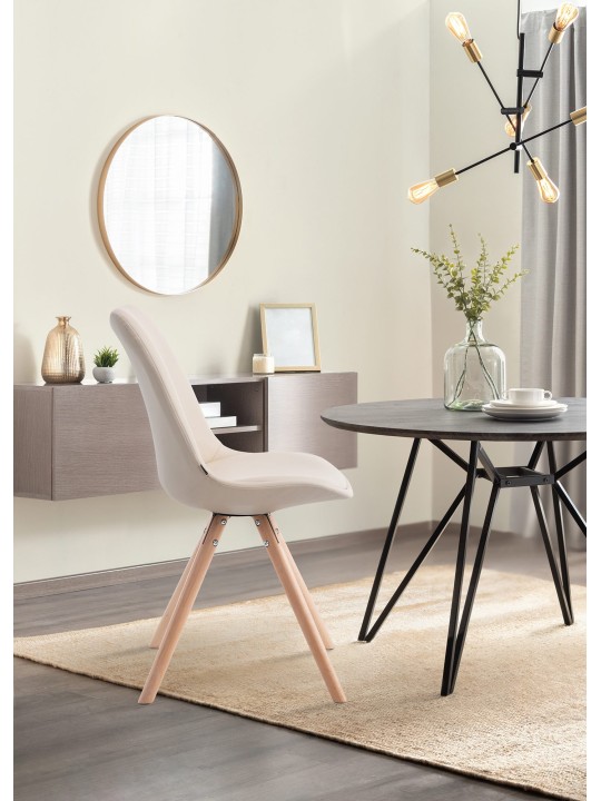 Cadeira redonda para visitantes Laval Natura, creme