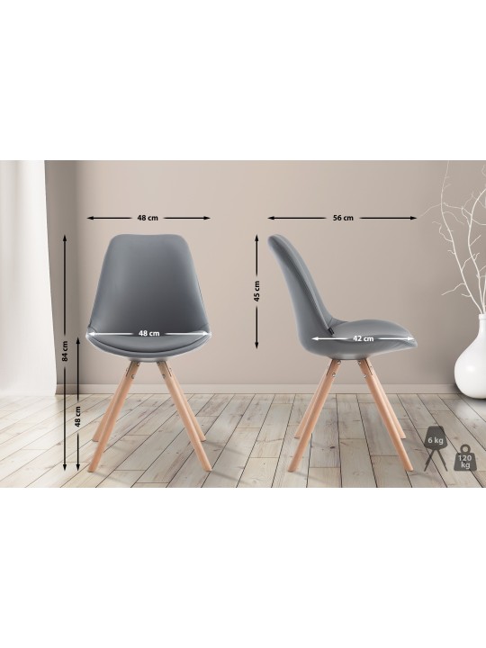 Cadeira redonda para visitantes Laval Natura, cinza