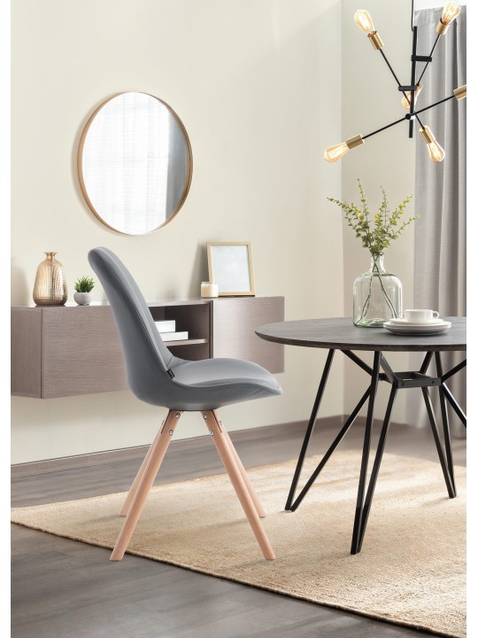 Cadeira redonda para visitantes Laval Natura, cinza