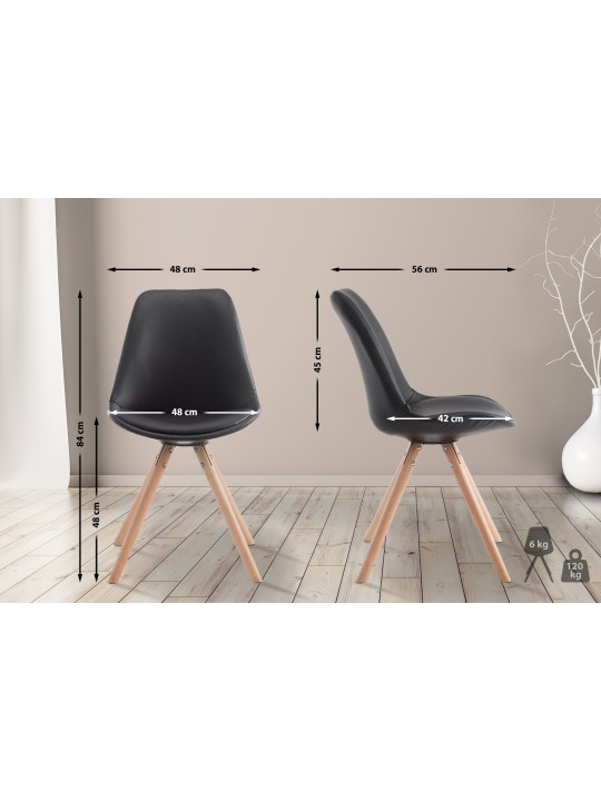 Cadeira redonda para visitantes Laval Natura, preto