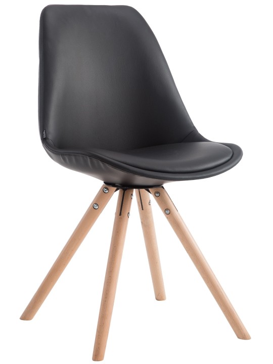 Cadeira redonda para visitantes Laval Natura, preto