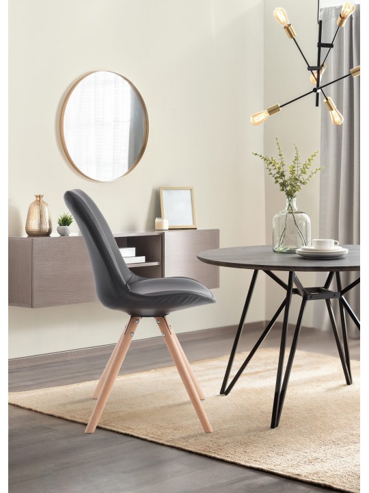 Cadeira redonda para visitantes Laval Natura, preto