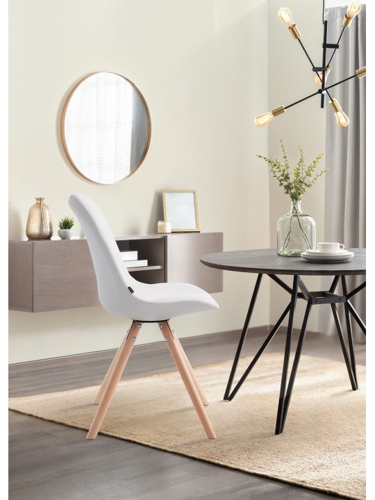 Cadeira redonda para visitantes Laval Natura, branco