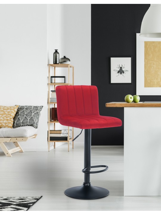 Banqueta alta Jamie veludo, vermelho