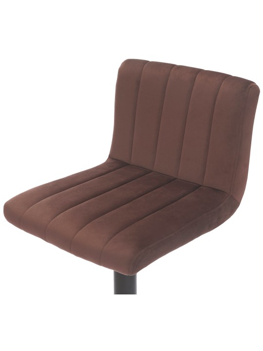 Conjunto de 2 bancos altos Jamie veludo, castanho