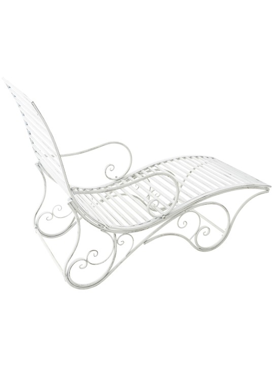 Espreguiçadeira de jardim Amiens, branco antigo