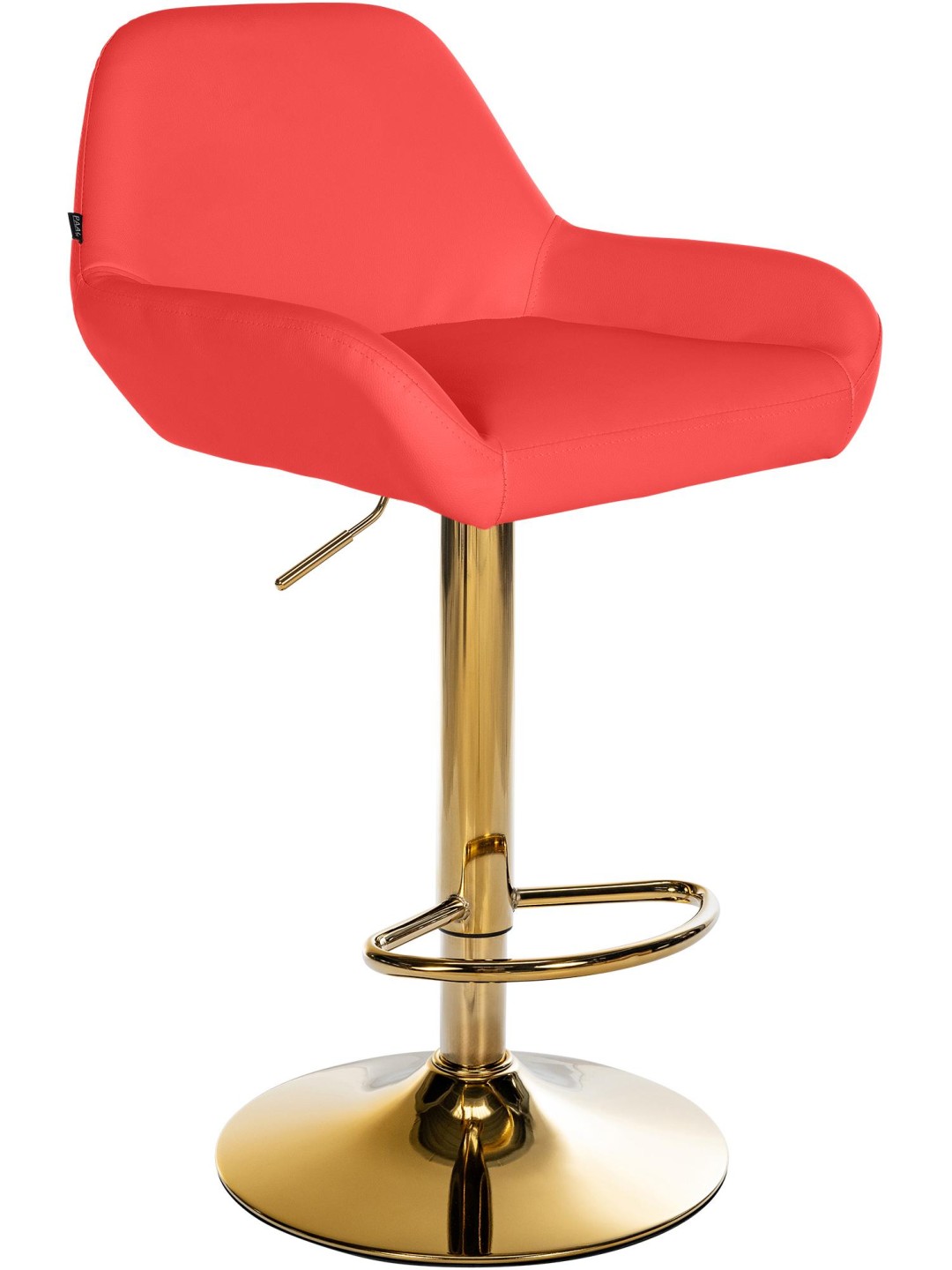 Banqueta alta Braga Gold pele sintética, vermelho