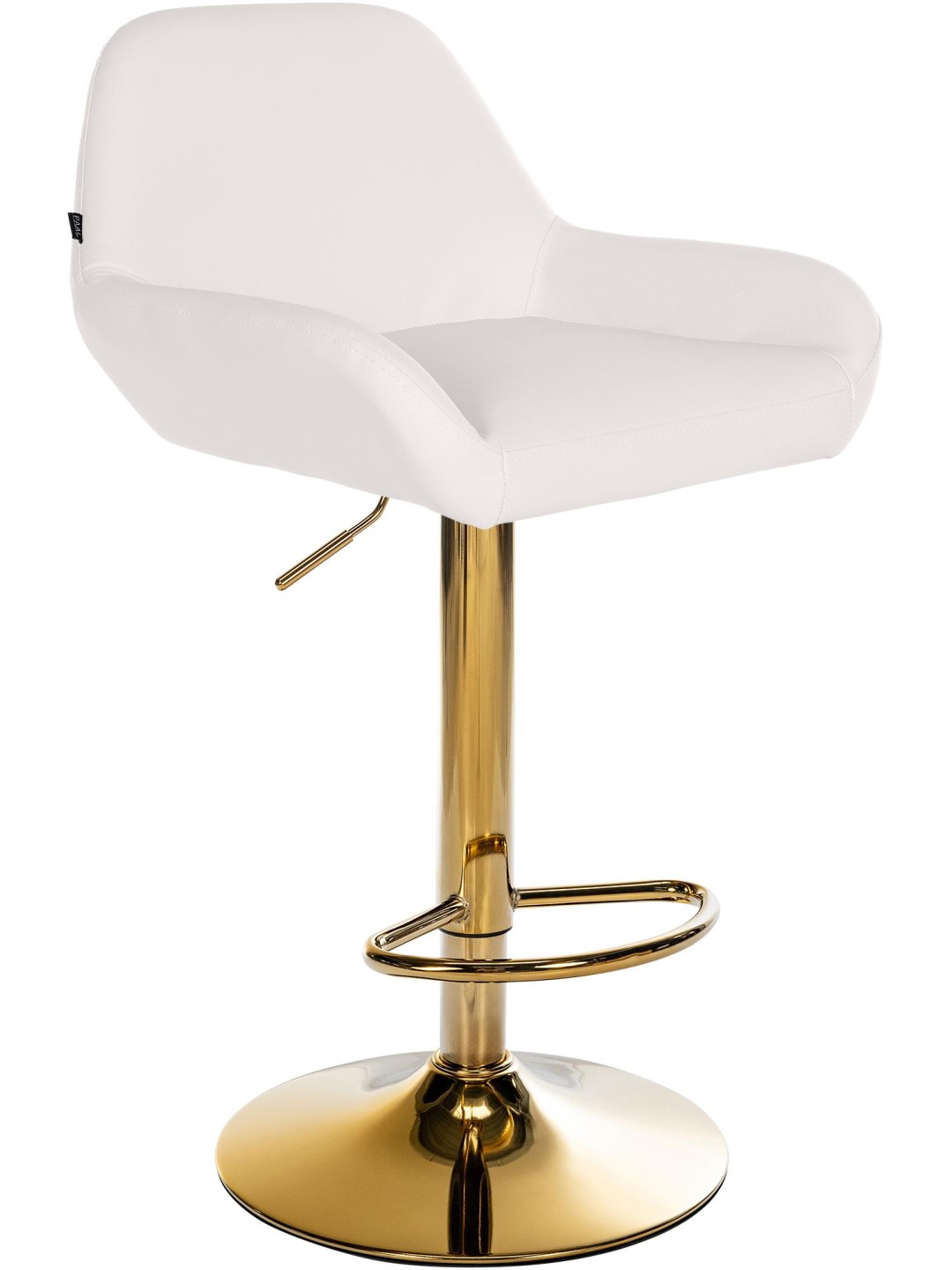 Banqueta alta Braga Gold pele sintética, branco