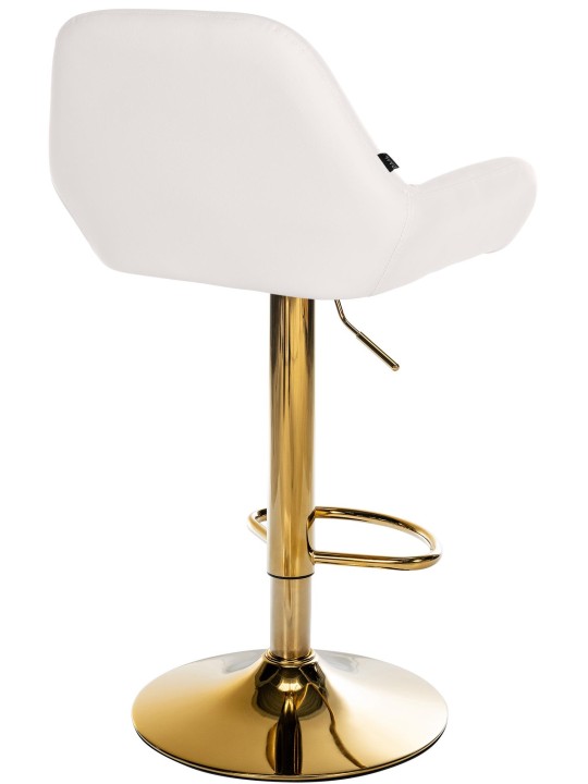 Banqueta alta Braga Gold pele sintética, branco