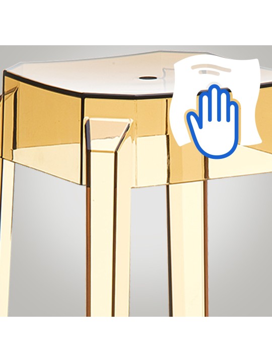 Conjunto de 2 bancos altos Fox, transparentes, âmbar