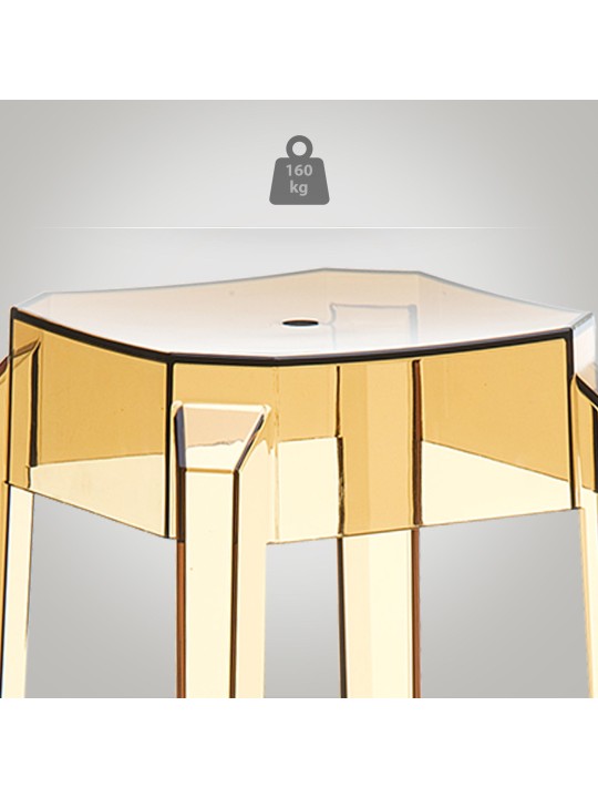 Conjunto de 2 bancos altos Fox, transparentes, âmbar