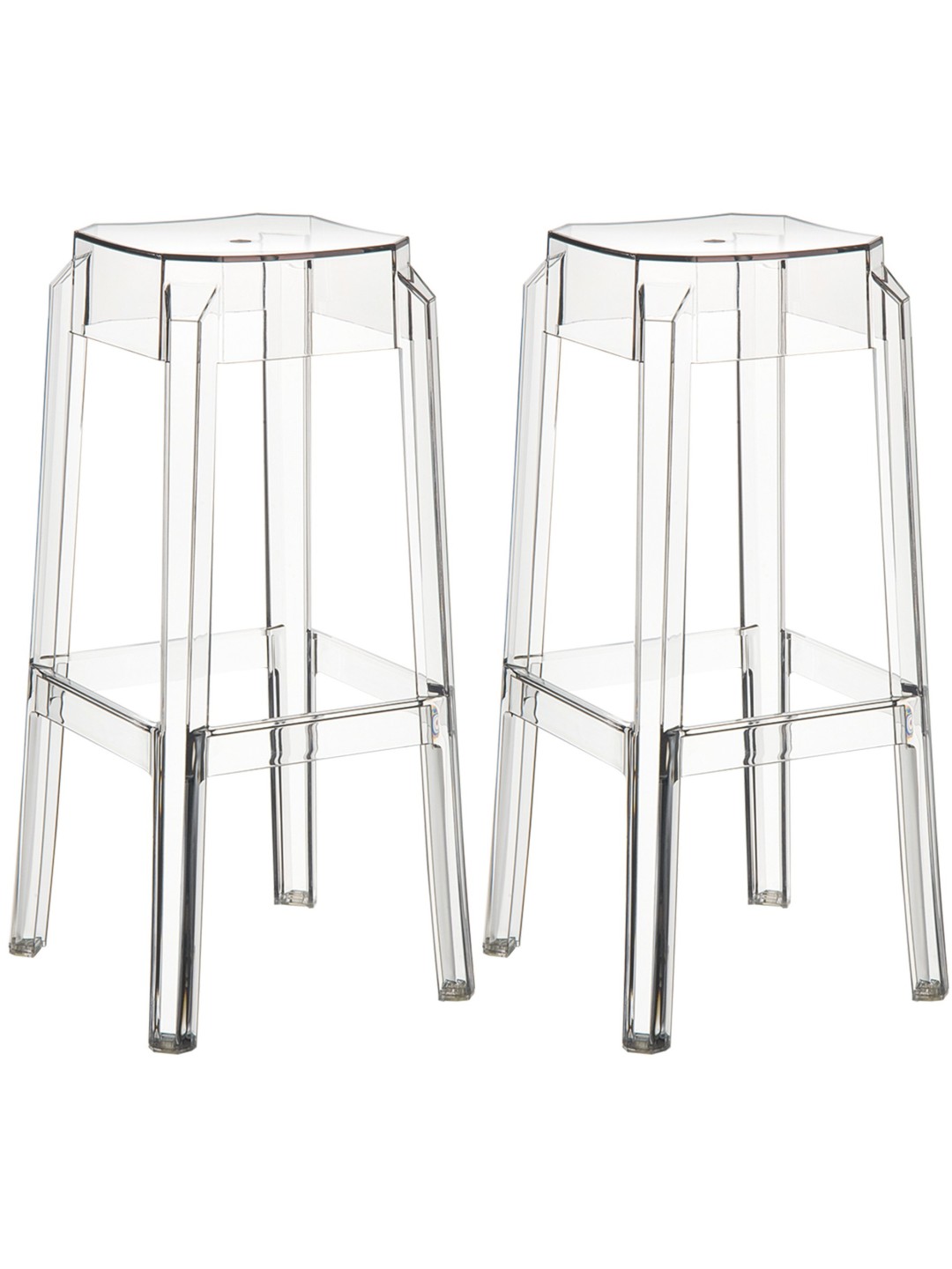 Conjunto de 2 bancos altos Fox, transparente