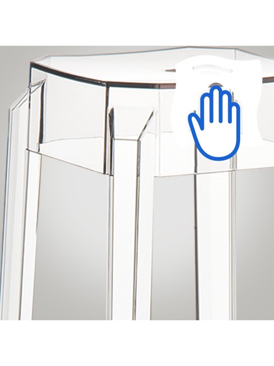 Conjunto de 2 bancos altos Fox, transparente Conjunto de 2 bancos altos Fox, transparente