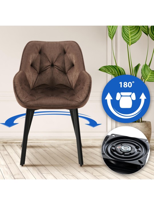 Cadeira da sala de jantar Antigo veludo, castanho Cadeira da sala de jantar Antigo veludo, castanho