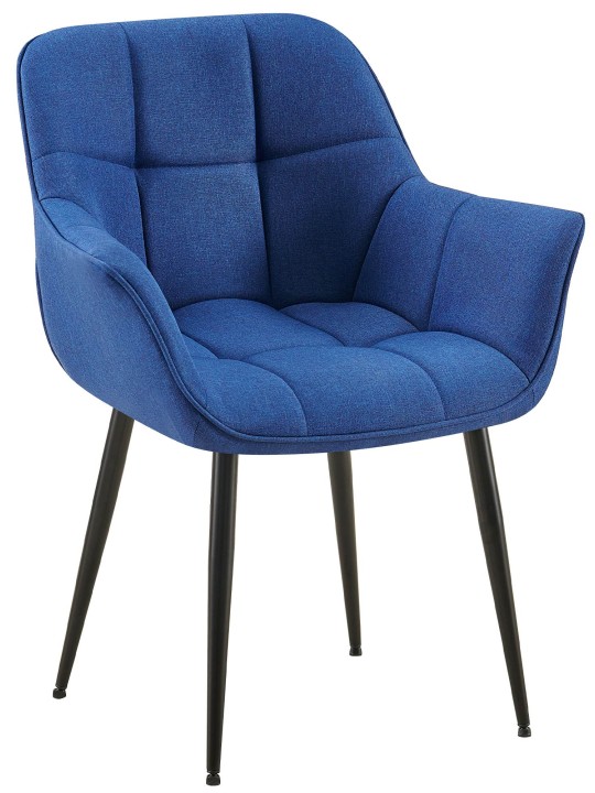 Cadeira de jantar em tecido Roseville, azul Cadeira de jantar em tecido Roseville, azul