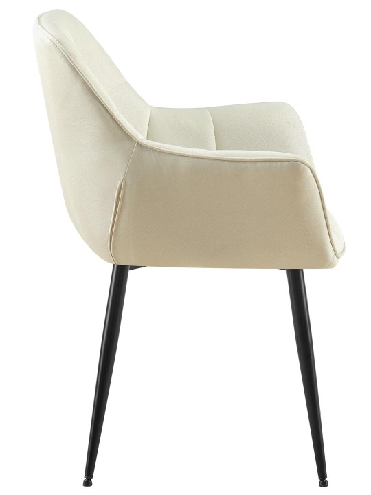 Cadeira de jantar em tecido Roseville, creme Cadeira de jantar em tecido Roseville, creme