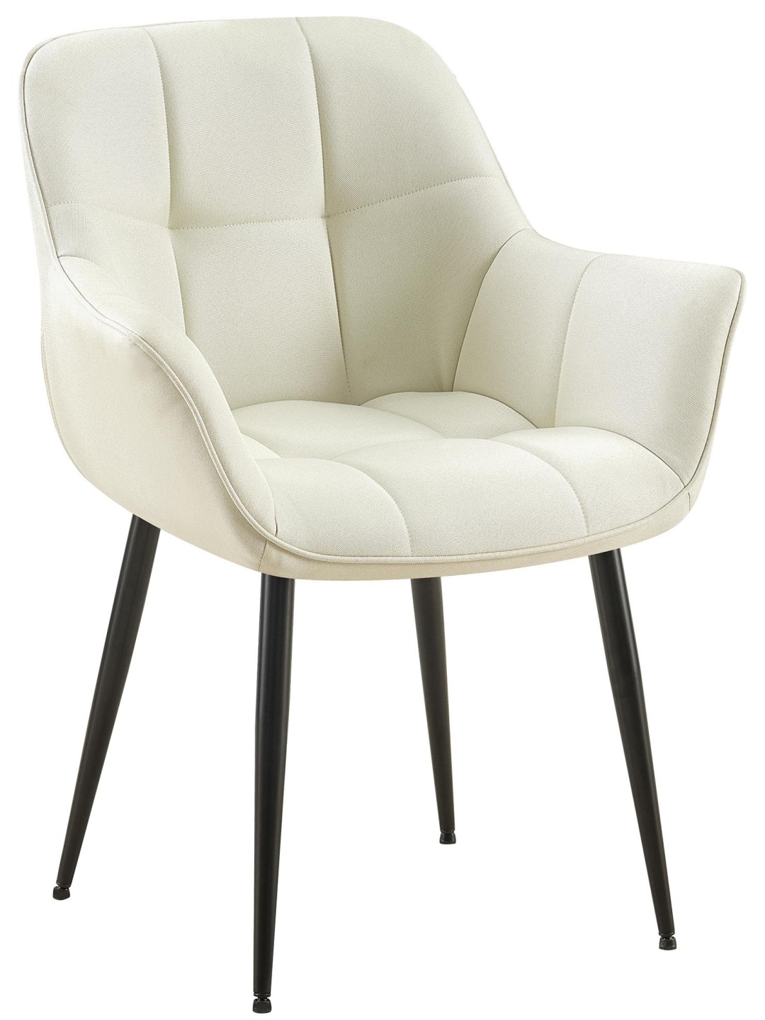 Cadeira de jantar em tecido Roseville, creme