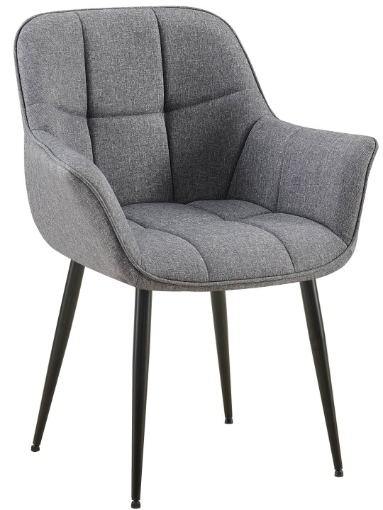 Cadeira de jantar em tecido Roseville, cinza escuro Cadeira de jantar em tecido Roseville, cinza escuro