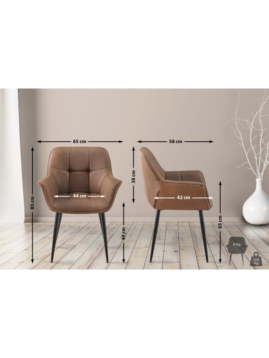 Cadeira de jantar em tecido Roseville, taupe Cadeira de jantar em tecido Roseville, taupe