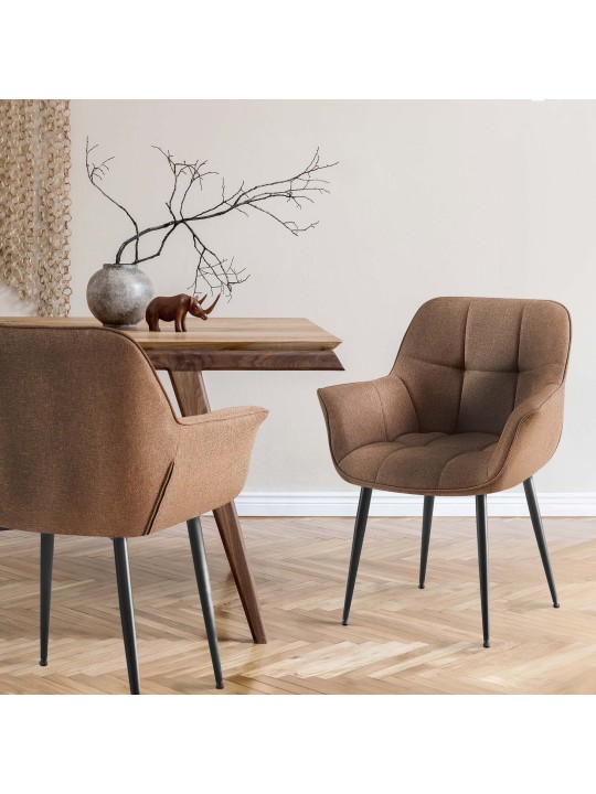 Cadeira de jantar em tecido Roseville, taupe Cadeira de jantar em tecido Roseville, taupe