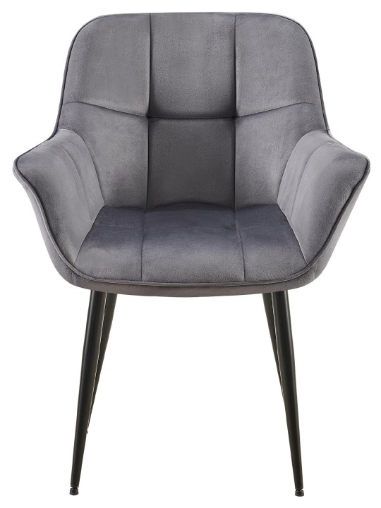 Cadeira de jantar de veludo Roseville, cinza escuro