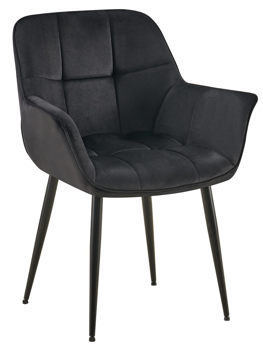 Cadeira de jantar de veludo Roseville, preto