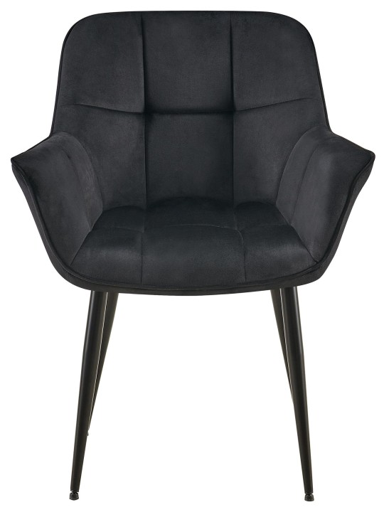 Cadeira de jantar de veludo Roseville, preto