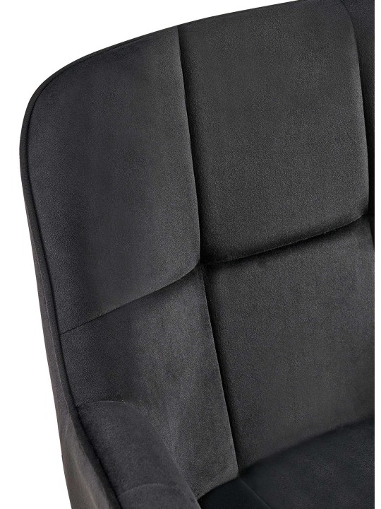 Cadeira de jantar de veludo Roseville, preto