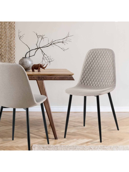 Cadeira Giverny em tecido, cinza