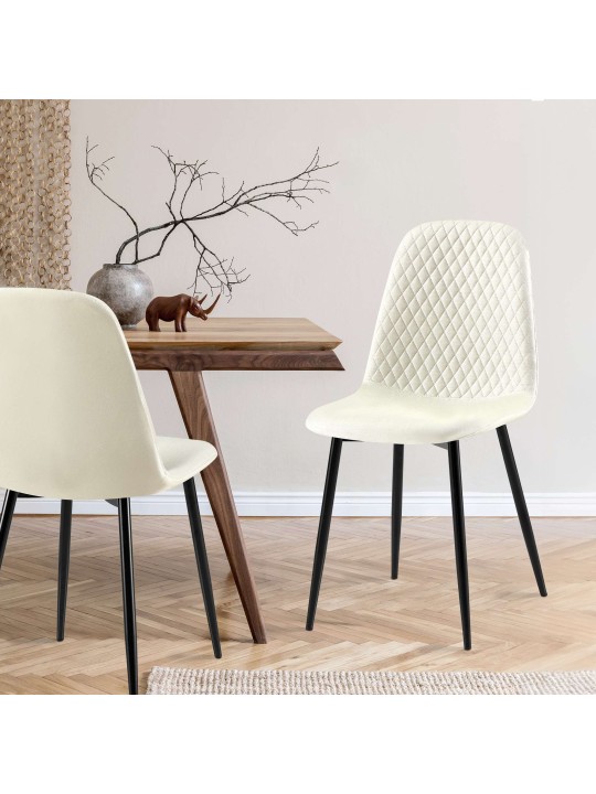 Cadeira Giverny em tecido, creme